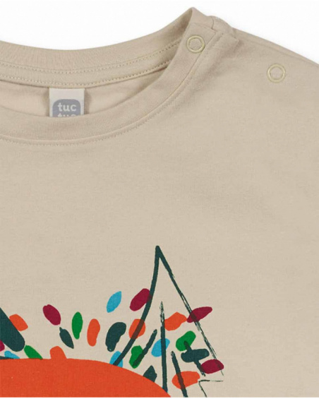 Camiseta punto beige niña Trecking Time