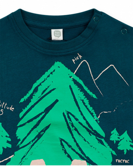 Camiseta punto verde niño Trecking Time