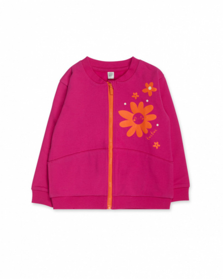 Sudadera felpa fucsia niña Trecking Time