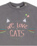 Vestido felpa punto gris niña Cattitude Vestido felpa punto gris niña Cattitude