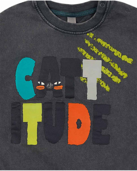 Conjunto felpa azul gris niño Cattitude Conjunto felpa azul gris niño Cattitude