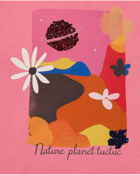 Camiseta punto rosa niña Natural Planet