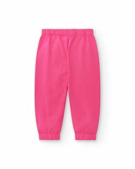 Pantalón felpa fucsia niña Run Sing Jump