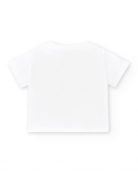Camiseta punto blanco niño Run Sing Jump