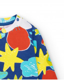 Sudadera felpa azul niño Run Sing Jump