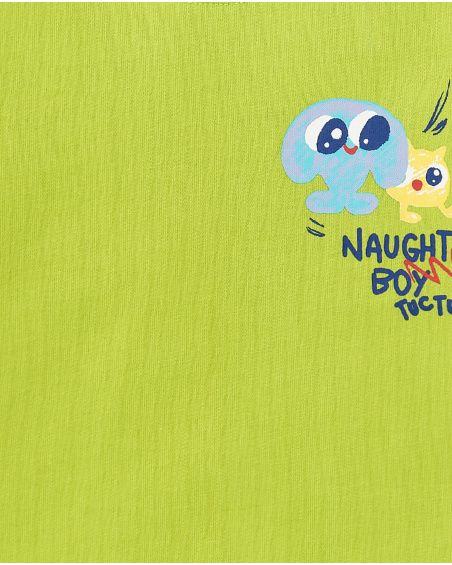 Camiseta punto verde niño Run Sing Jump