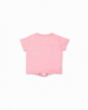 Camiseta punto rosa nudo niña Creamy Ice