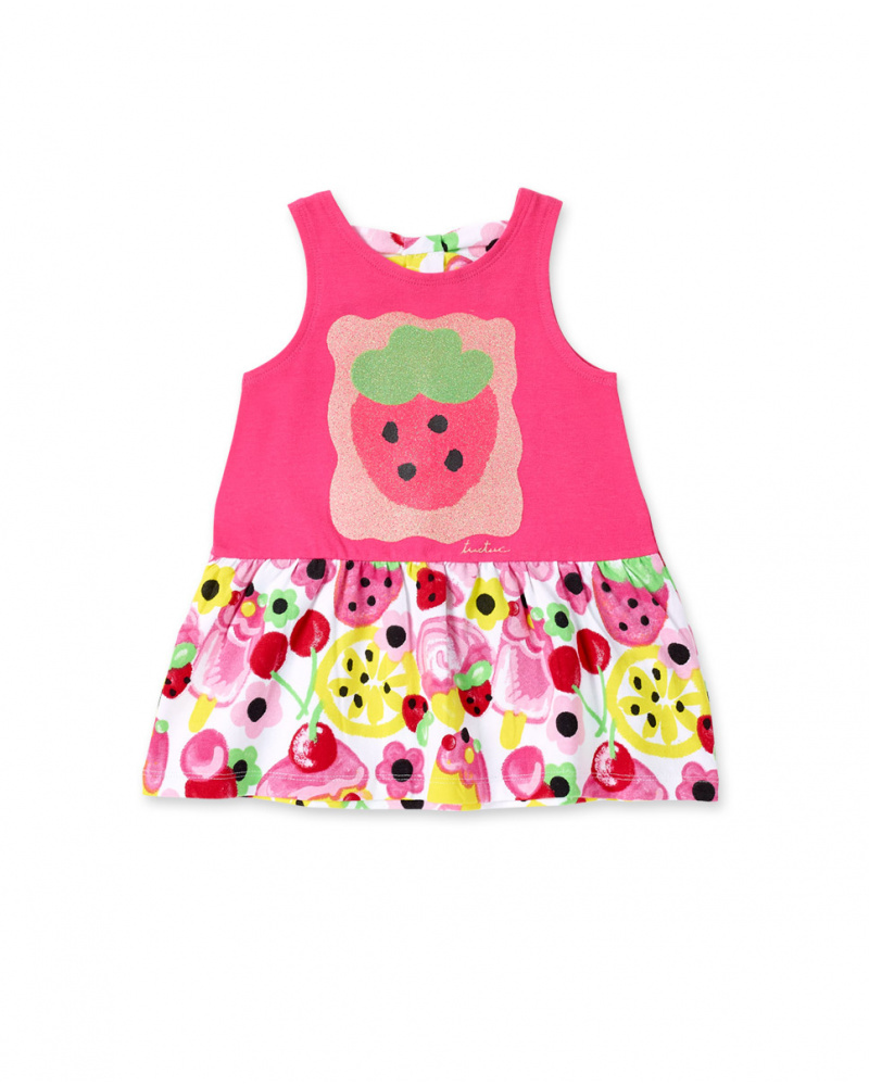 Vestido punto fucsia niña Creamy Ice