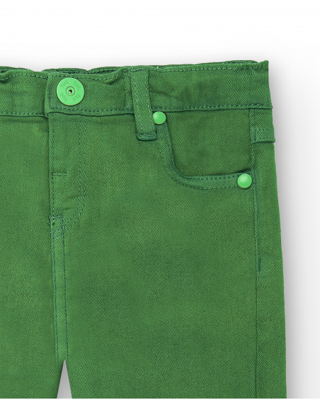 Pantalón denim verde niño Banana Records
