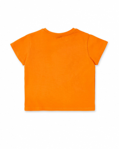 Camiseta punto naranja niña Banana Records