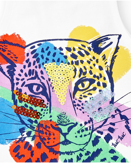 Camiseta tirantes punto blanco niña Rockin the Jungle