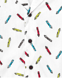 Camisa popelín blanco niño Race Car