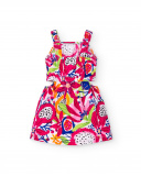 Vestido popelín blanco niña Acid Bloom