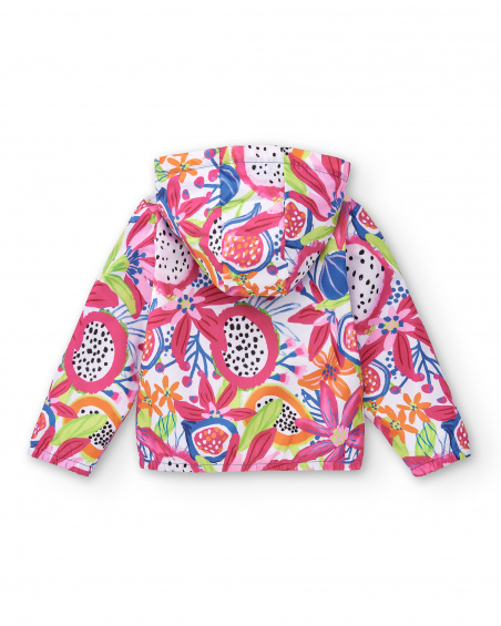 Cortavientos blanco niña Acid Bloom