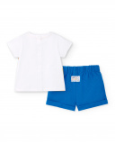 Conjunto punto blanco azul niño Animal Life