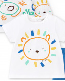 Conjunto 3 piezas punto blanco azul niño Animal Life