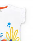 Camiseta punto blanco volante niña Salty Air