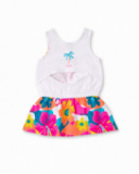 Vestido punto blanco flor niña Laguna Beach