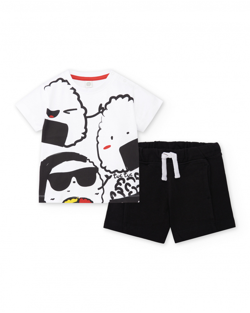 Conjunto punto blanco negro niño Hey Sushi