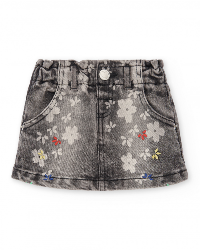 Falda denim gris niña Hey Sushi