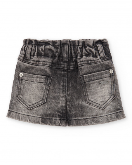Falda denim gris niña Hey Sushi