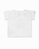 Camiseta punto blanco lentejuelas niña Hey Sushi