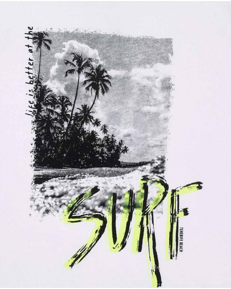 Camiseta punto blanco niño Tenerife Surf
