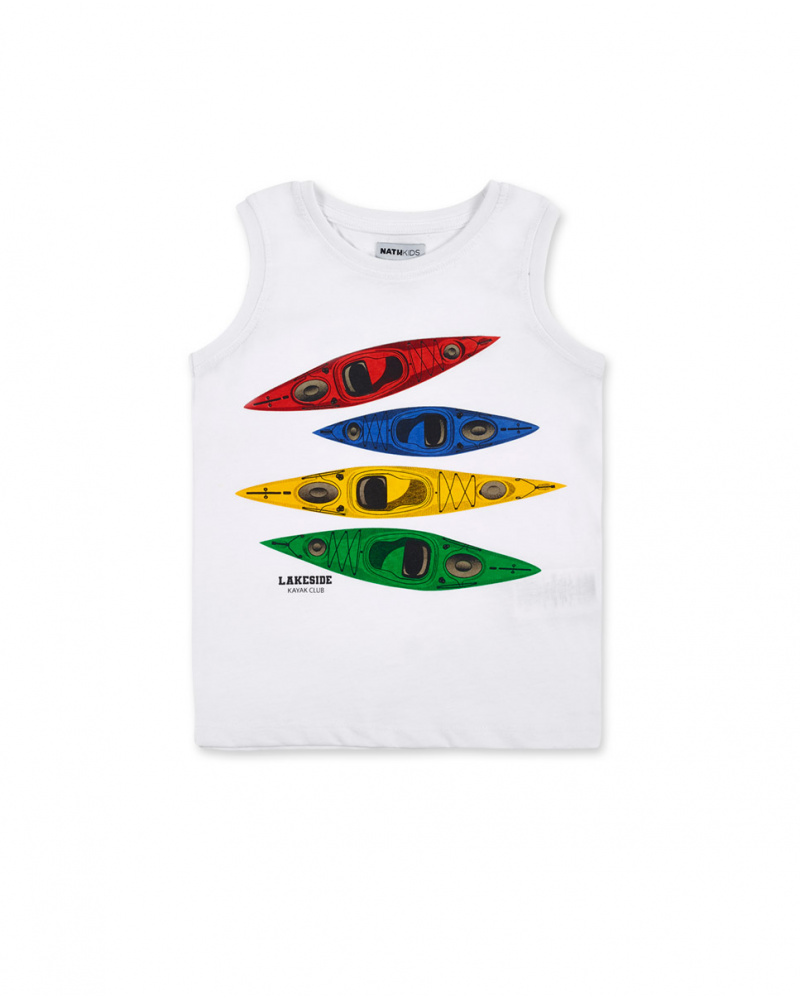 Camiseta tirantes punto blanco nino Kayak Club tuc tuc