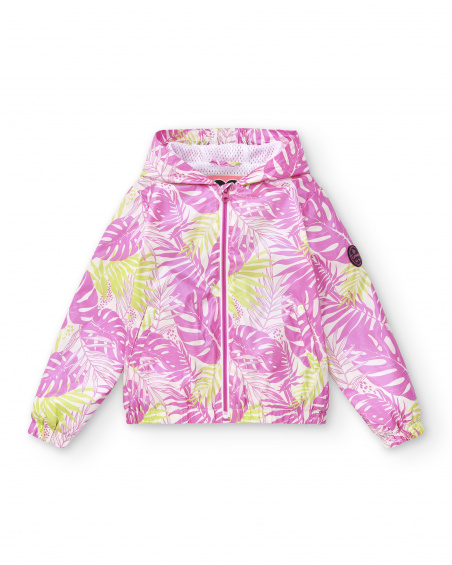 Cortavientos blanco niña Neon Jungle