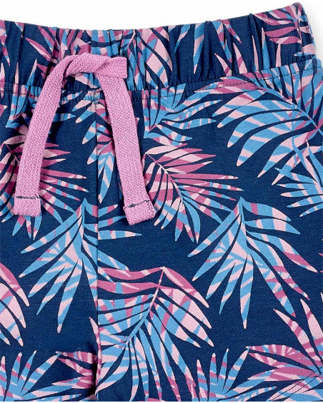 Short punto navy estampado niña Californian Chill