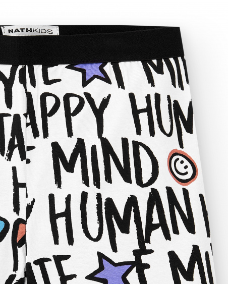 Legging punto ciclista blanco niña Summer Vibes