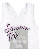 Camiseta tirantes punto blanco niña Carnet de Voyage