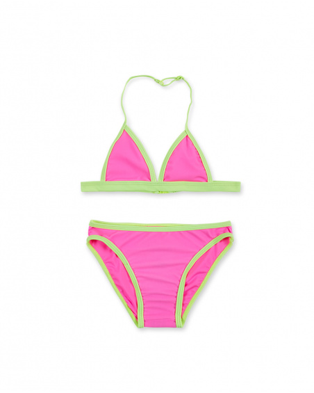 Bikini fucsia verde niña Neon Jungle
