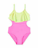 Bañador fucsia verde niña Neon Jungle