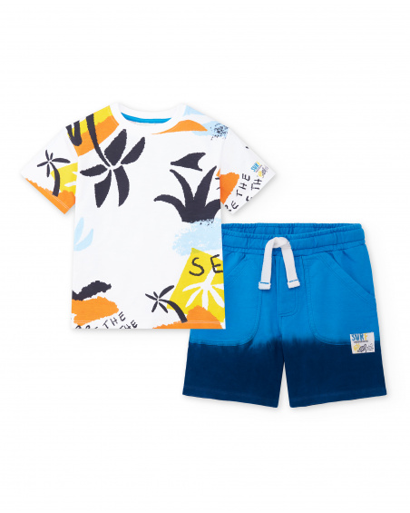 Conjunto punto blanco azul niño Son of Fun