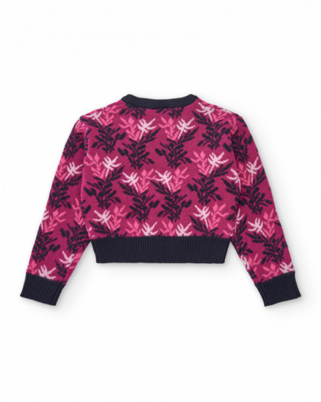 Jersey corto con estampado jacquard para niña colección