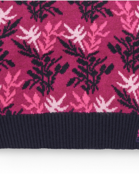 Jersey corto con estampado jacquard para niña colección