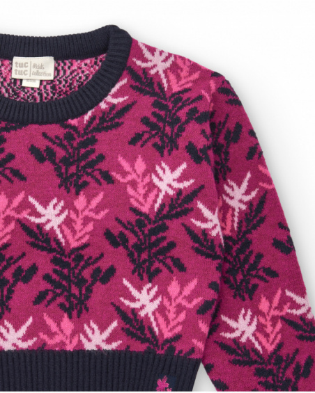 Jersey corto con estampado jacquard para niña colección