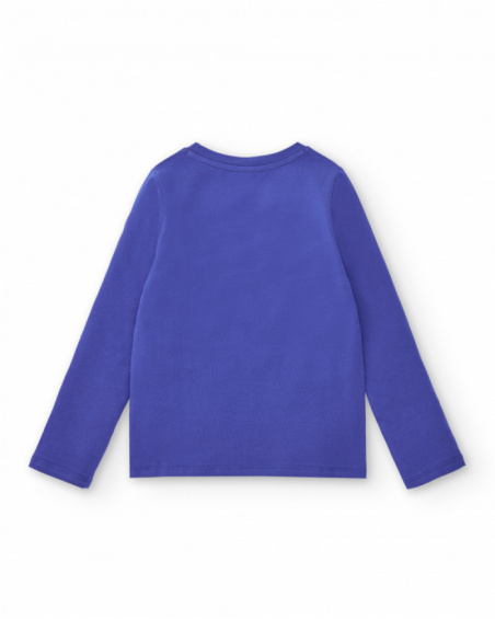 CAmiseta azul con estampado gráfico para niña colección Cold