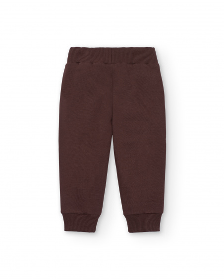 Pantalón jogger para niño en marrón con estampado gráfico Pantalón jogger para niño en marrón con estampado gráfico