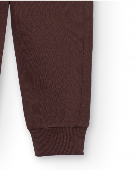 Pantalón jogger para niño en marrón con estampado gráfico Pantalón jogger para niño en marrón con estampado gráfico
