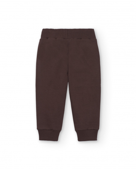 Conjunto de chaqueta y pantalón para niño en marrón con Conjunto de chaqueta y pantalón para niño en marrón con