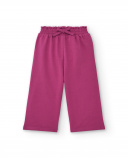 Pantalón de felpa para niña en color fucsia con lazo colección Pantalón de felpa para niña en color fucsia con lazo colección