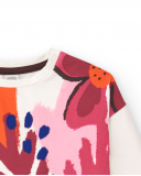 Camiseta de felpa para niña en color blanco con estampado Camiseta de felpa para niña en color blanco con estampado