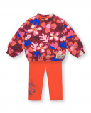 Conjunto de sudadera y leggings para niña en multicolor con Conjunto de sudadera y leggings para niña en multicolor con