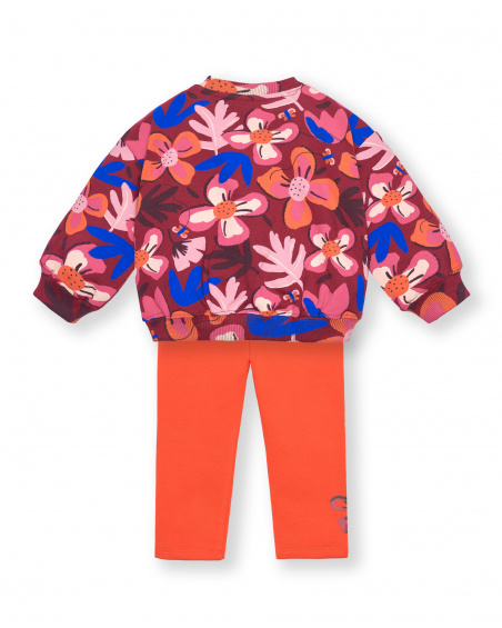Conjunto de sudadera y leggings para niña en multicolor con