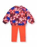 Conjunto de sudadera y leggings para niña en multicolor con Conjunto de sudadera y leggings para niña en multicolor con