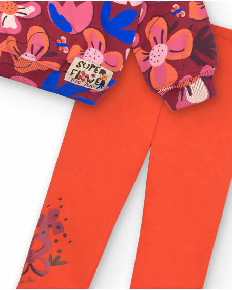 Conjunto de sudadera y leggings para niña en multicolor con