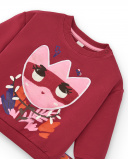 Conjunto de sudadera y leggings para niña en rojo con estampado Conjunto de sudadera y leggings para niña en rojo con estampado