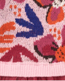 Vestido de punto para niña en rosa con falda de tul colección Vestido de punto para niña en rosa con falda de tul colección